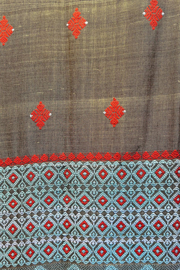 Grey Assam Weaves Cotton & Eri Silk Saree